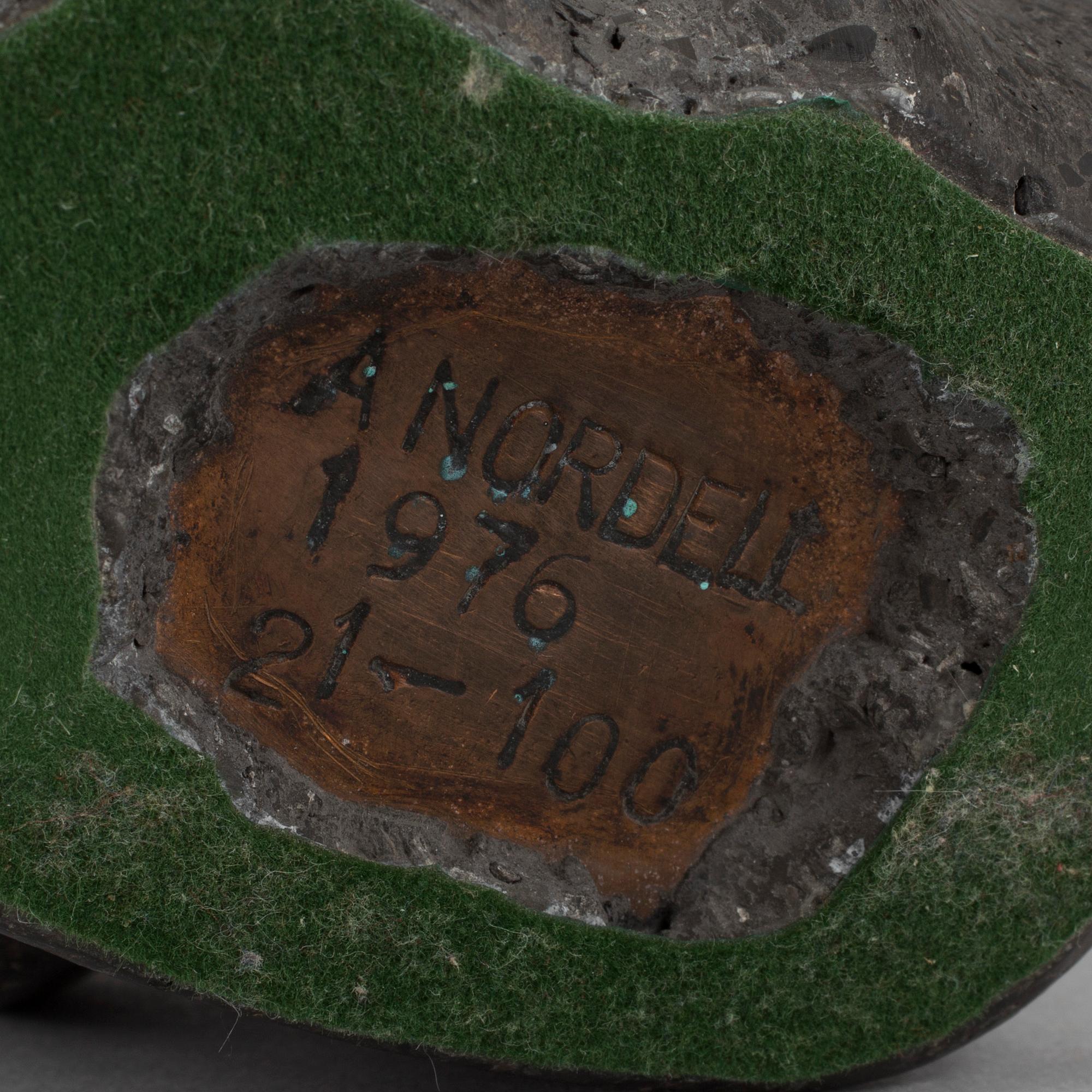 A Axel Nordell sculpture, signed, dated 1976 and numbered 21/100.
