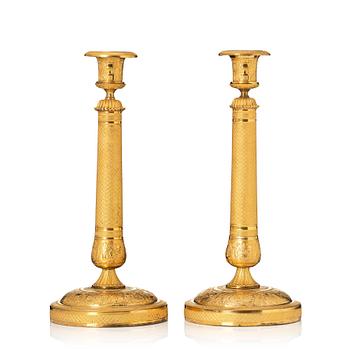 147. A pair of Russian Empire candlesticks.
