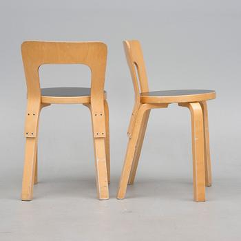 STOLAR, 6 st, modell 65, Alvar Aalto, Artek 1900-talets senare hälft.