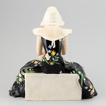 Sandro Vacchetti, a glazed ceramic female figure with child, Essevi, Torino, Italy 1930-40's.