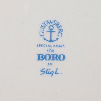 Stig Lindberg, tallrikar, 22 st, "Boro", Gustavsberg.