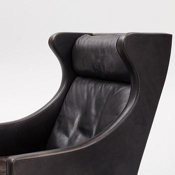 Børge Mogensen, a model 2204 armchair with ottoman, Fredericia Stolefabrik, Denmark.