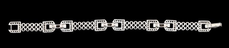 ARMBAND, sterlingsilver, ametister och topaser, art déco-stil.