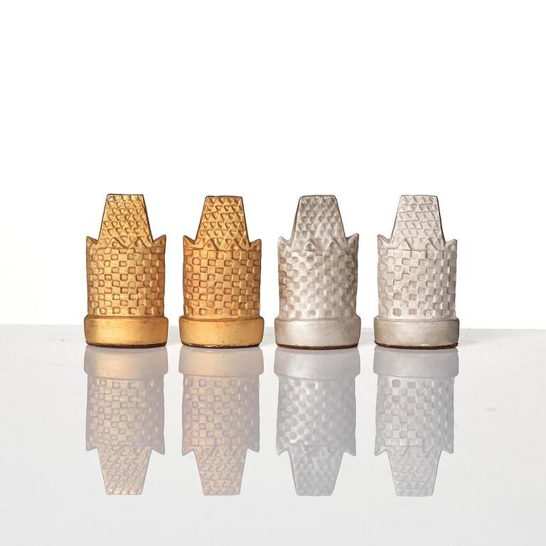 Stig Lindberg, a rare 32-piece stoneware chess set, Gustavsberg Studio 1970s.