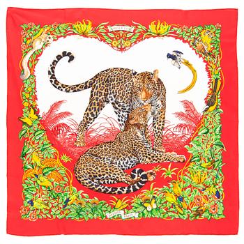 701. HERMÈS, a silk scarf, "Jungle love".