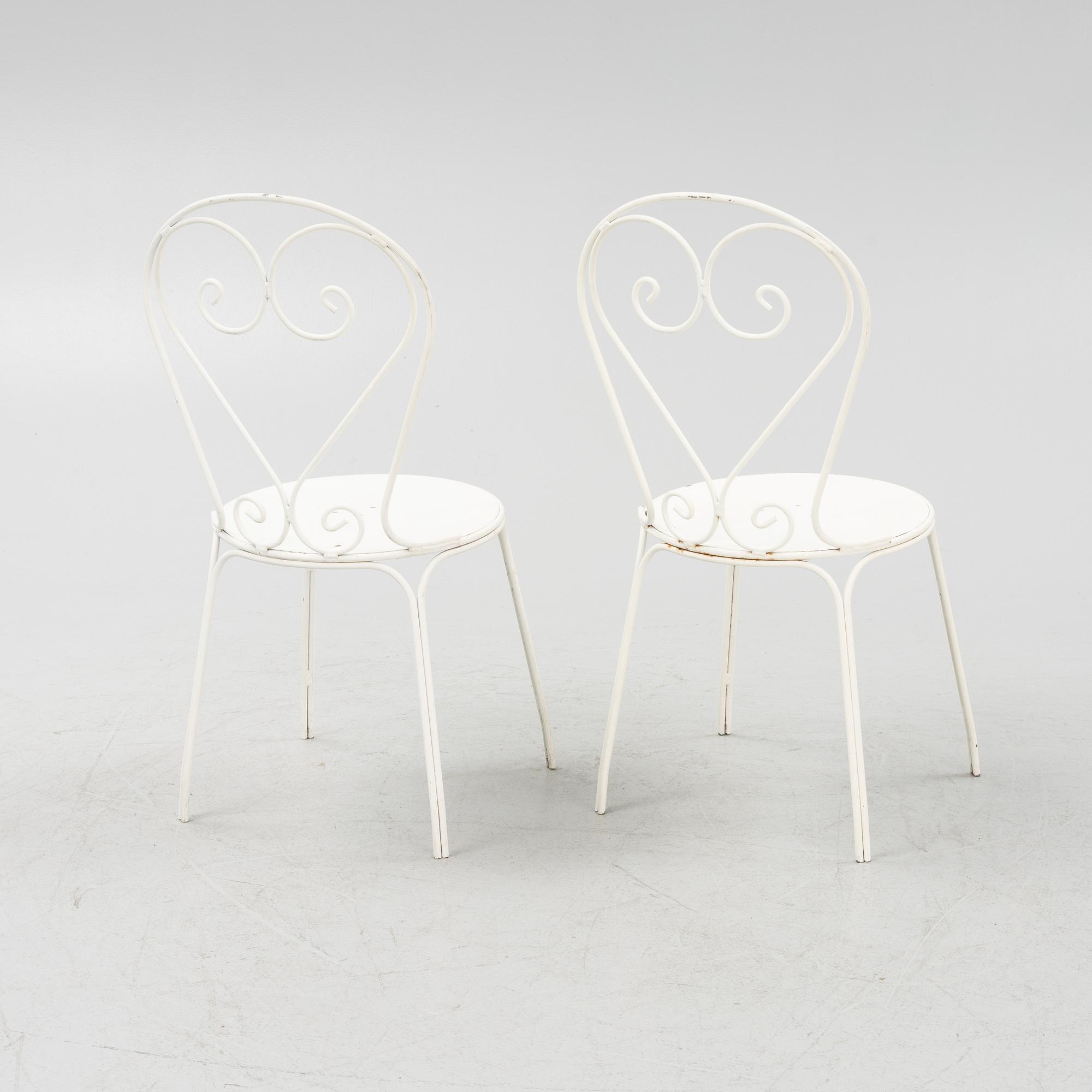 Trädgårdsstolar, 8 st, Byarums bruk, 1900-talets senare del.