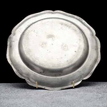 TENNTALLRIKAR, 2 st, tyska stämplar 1777.