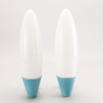 Gunnar Nylund, wall lamps, a pair, for Ifö, 1960s.