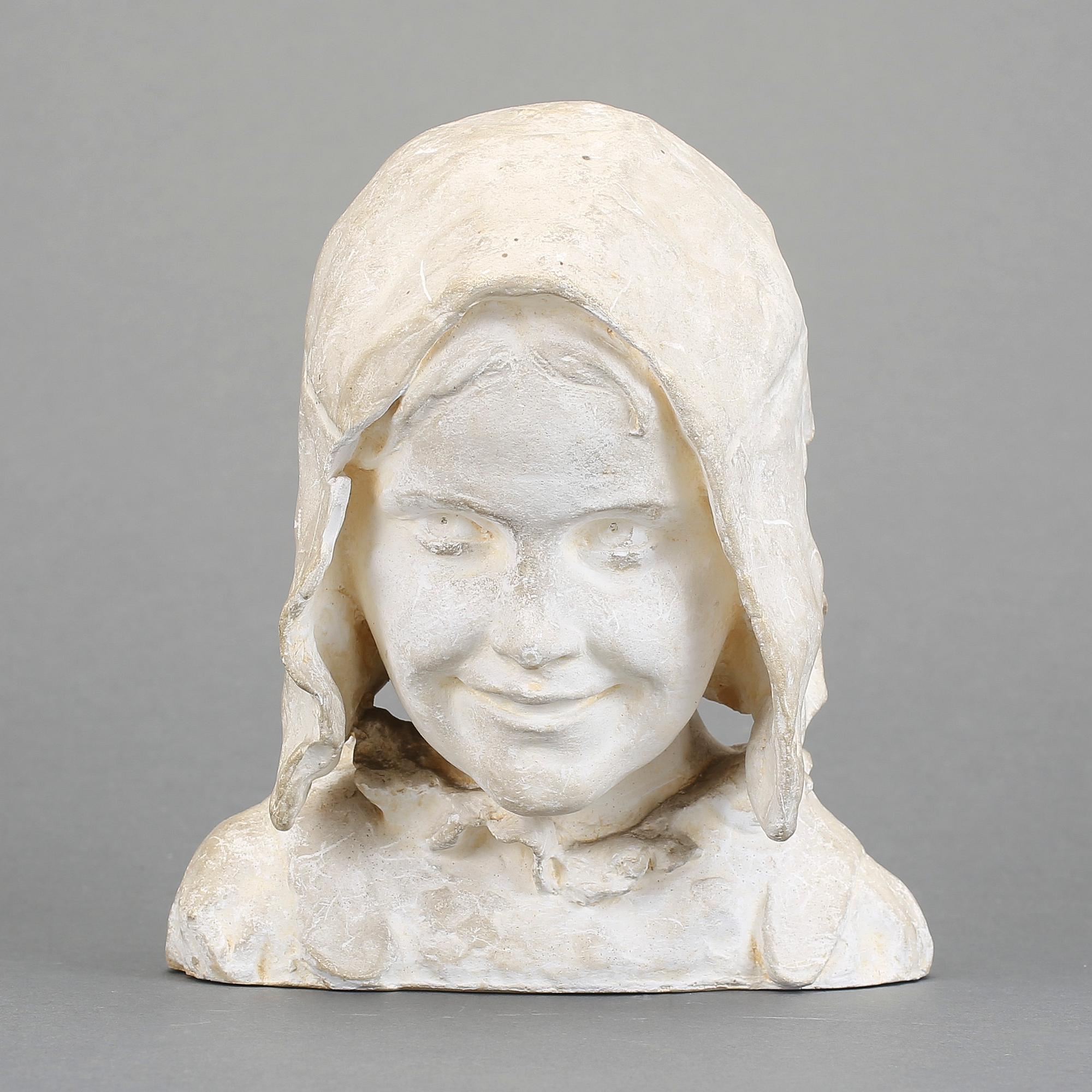RUTH MILLES. Skulptur, gips, signerad.