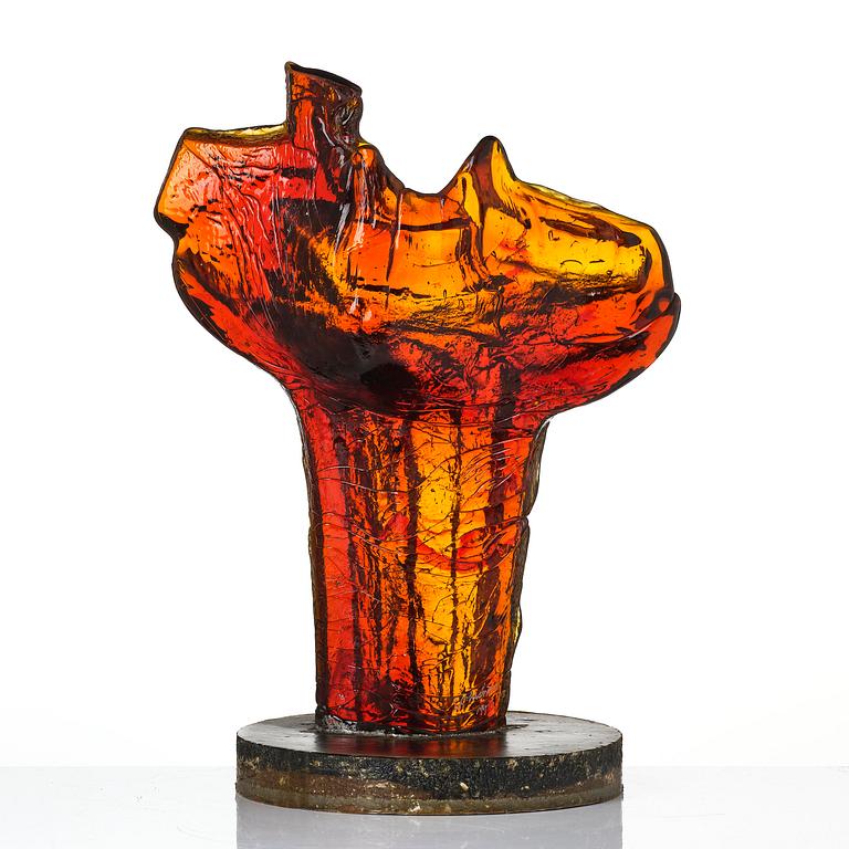 Edvin Öhrström, a cast glass sculpture, Lindshammar Glassworks, 1975.