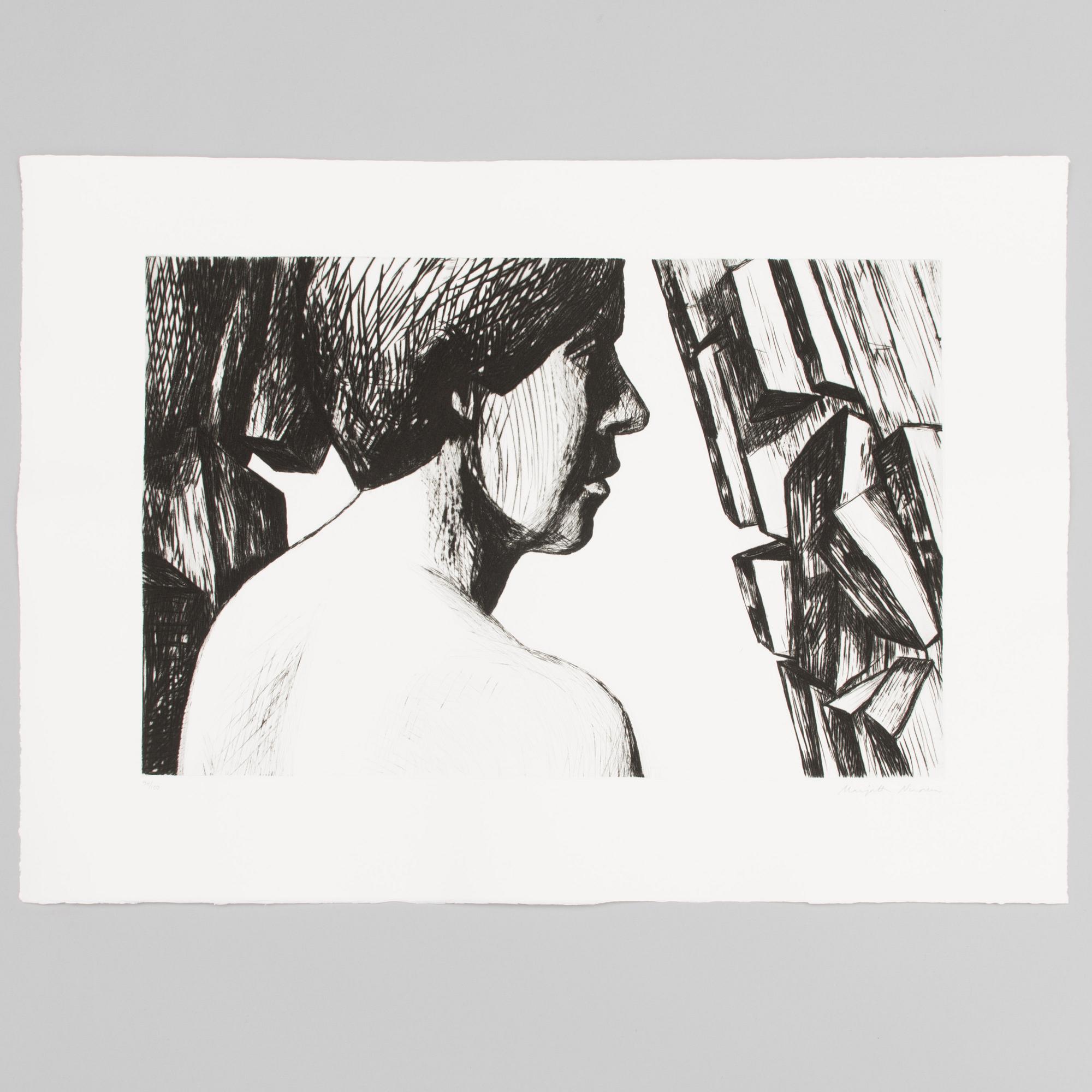 MARJATTA NUOREVA, graphic portfolio, mezzotint and drypoint 12 pcs, signed, numbered.