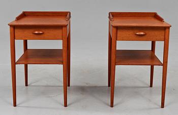 SÄNGBORD, ett par, AB Erik Andersson & Co snickerifabrik, Växsjö, 1950/60-tal.