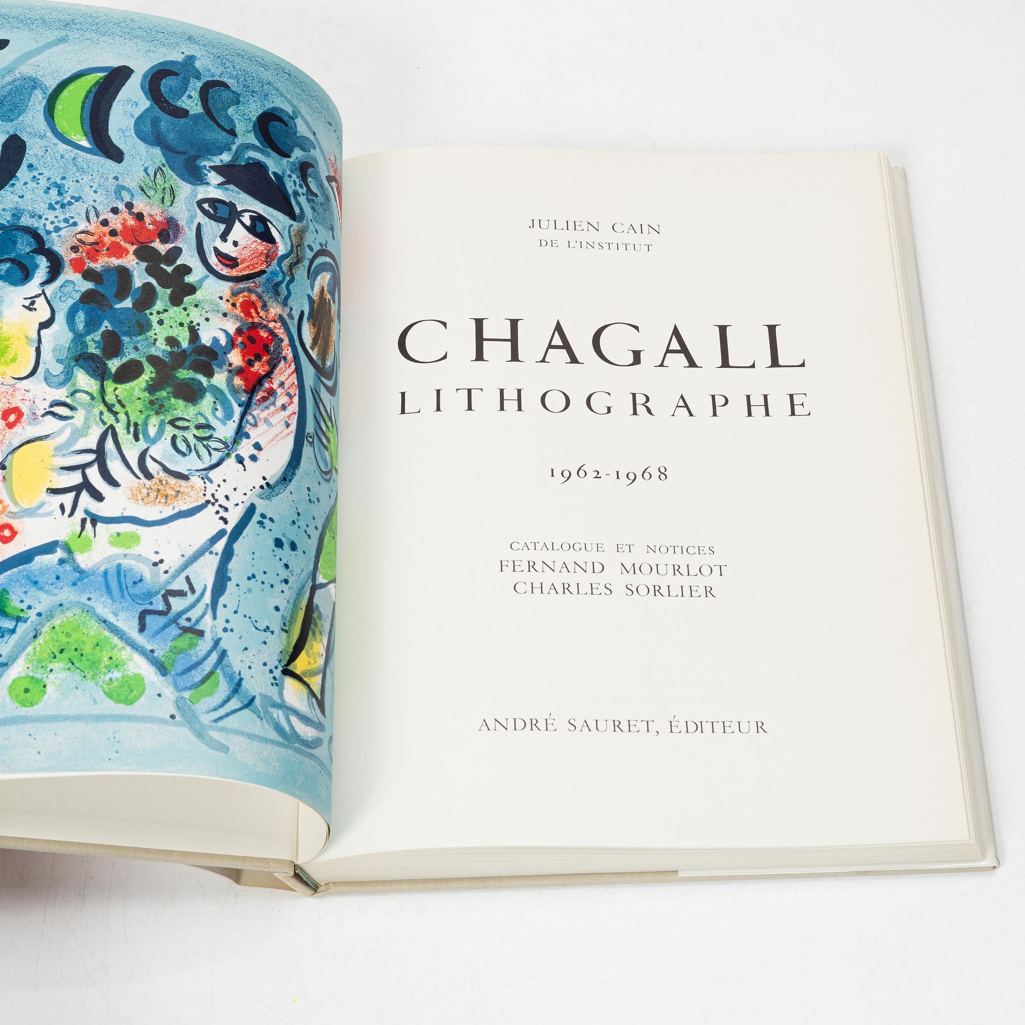 Marc Chagall, böcker, 6 st, "Chagall Lithographe I-VI, 1922-1985", Fernand Mourlot.