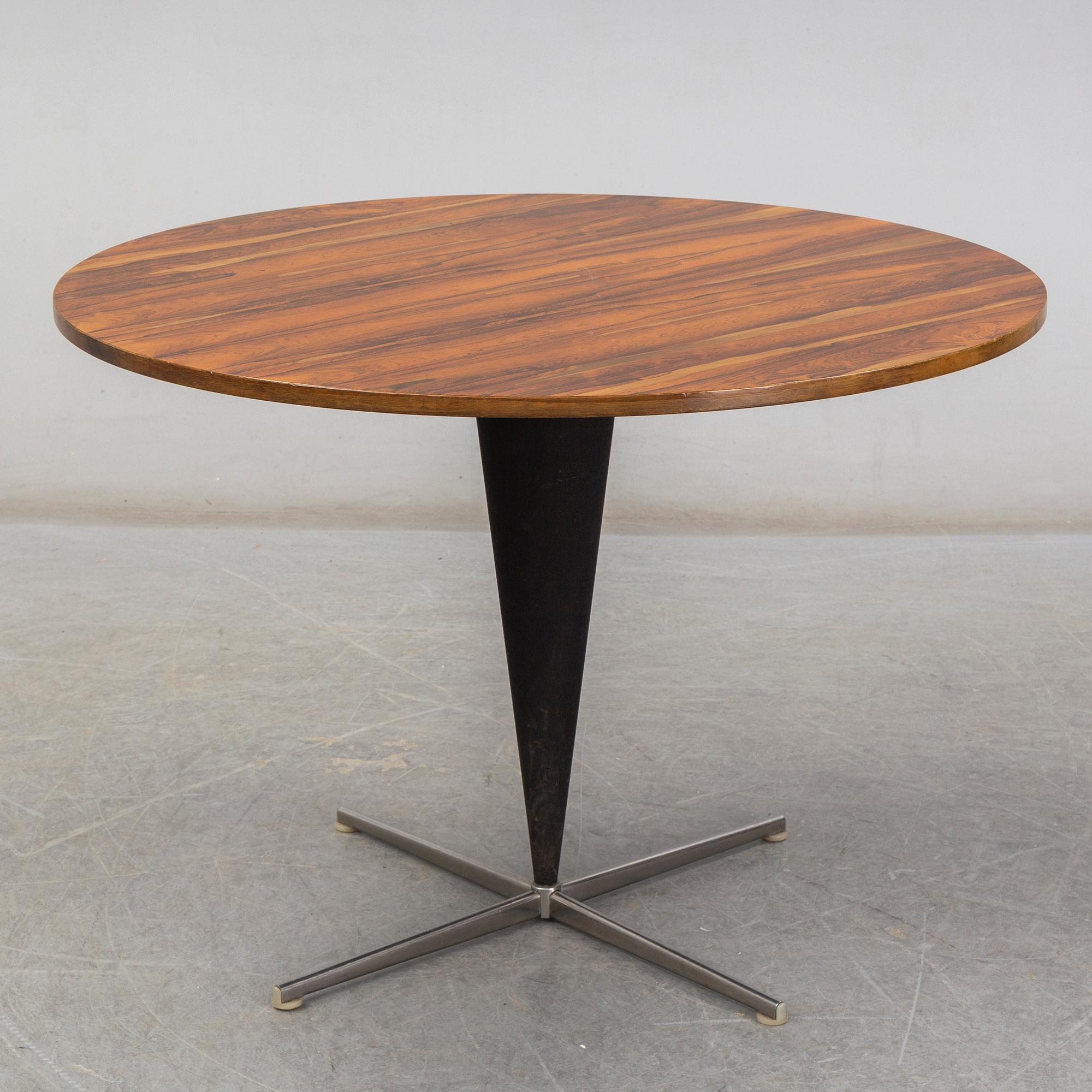 VERNER PANTON, a rosewood veneered 'Cone Table' from Frem Røjle, Denmark.