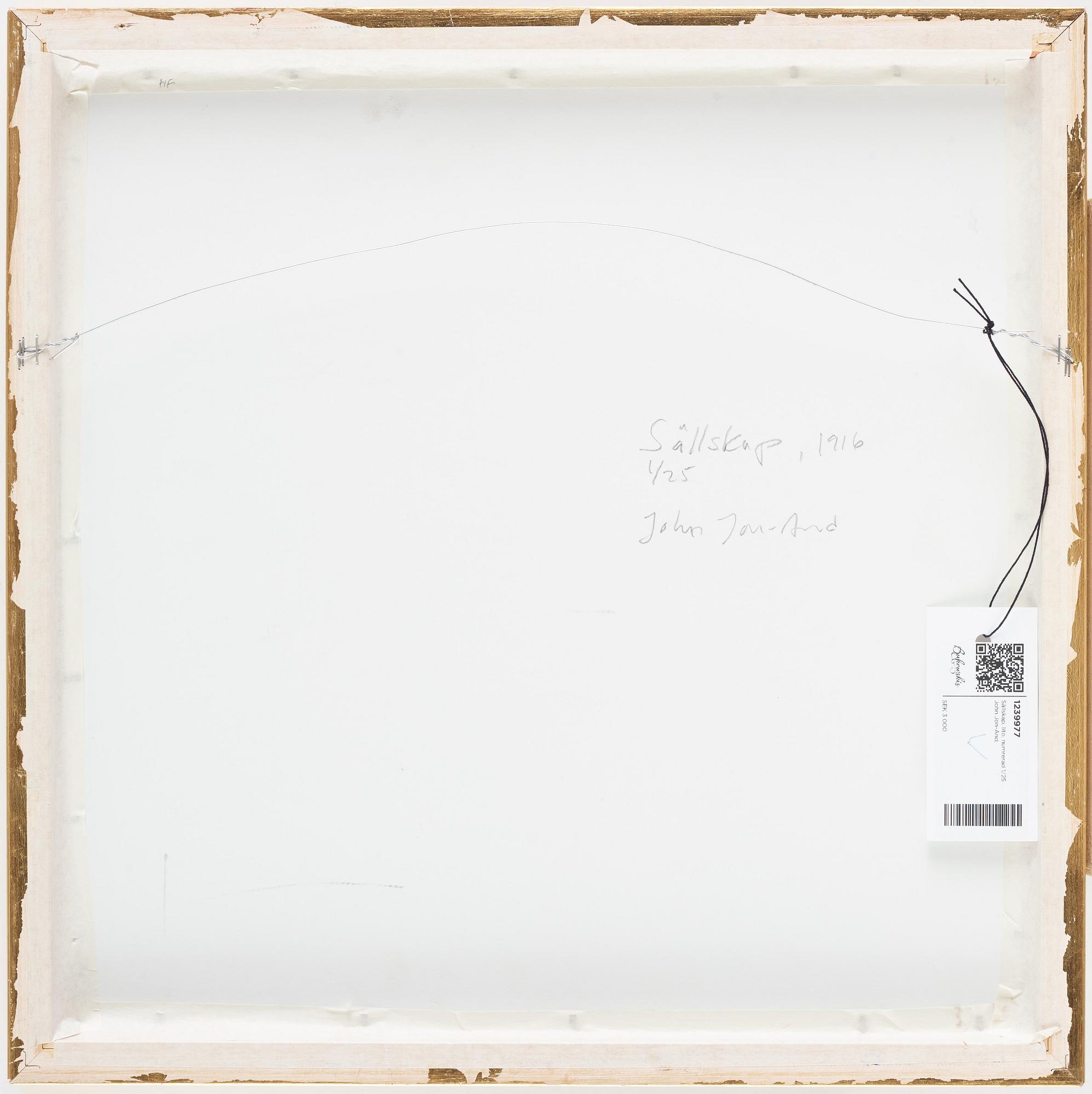 John Jon-And, lithograph, 1916, signed 1/25.