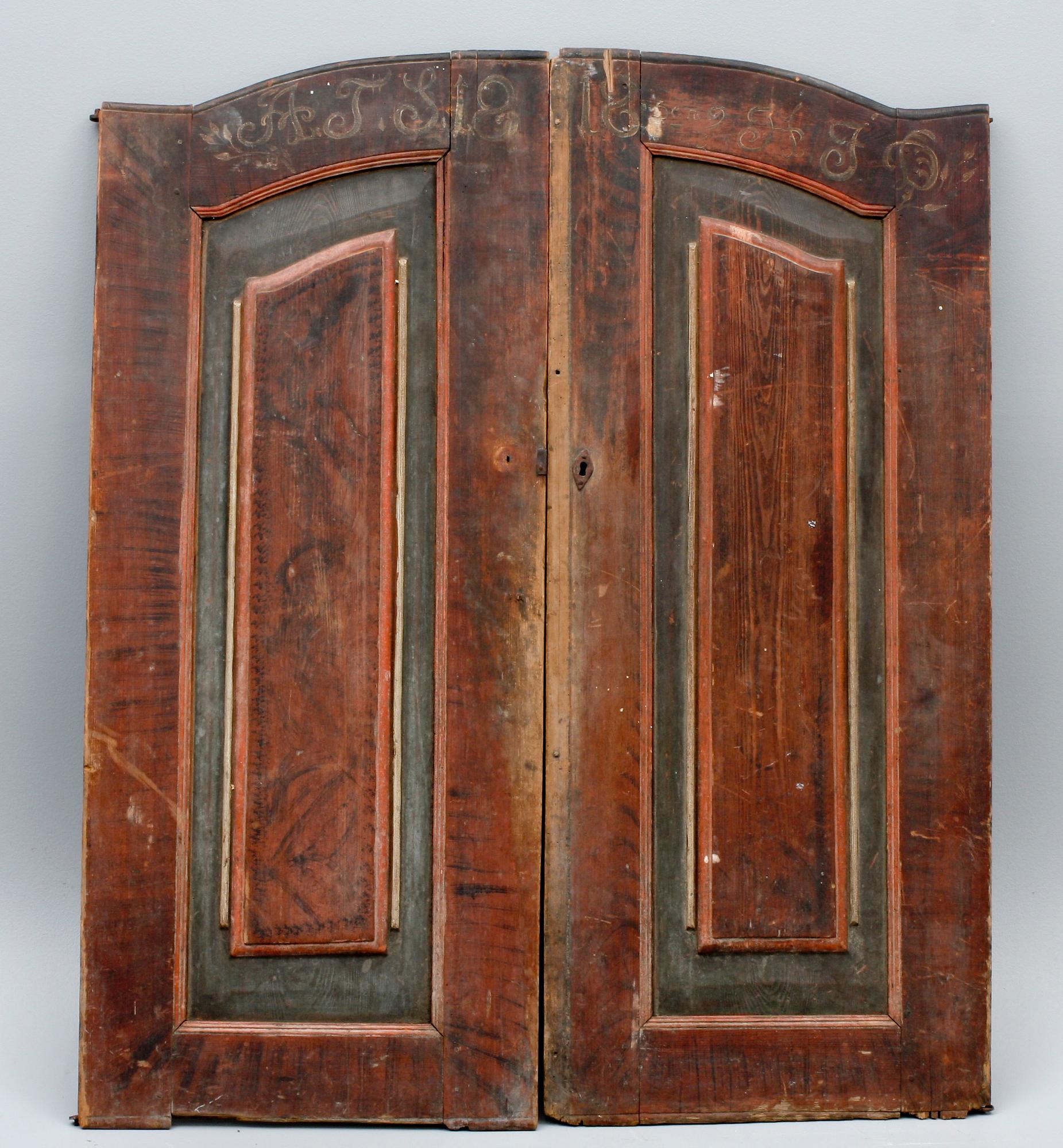 DÖRRAR, ett par, allmoge, 1800-tal.