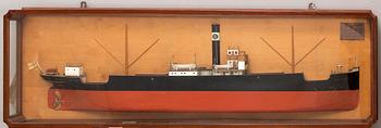 A half hull ship model, S/S Ivan Gorthon, launched 1924.