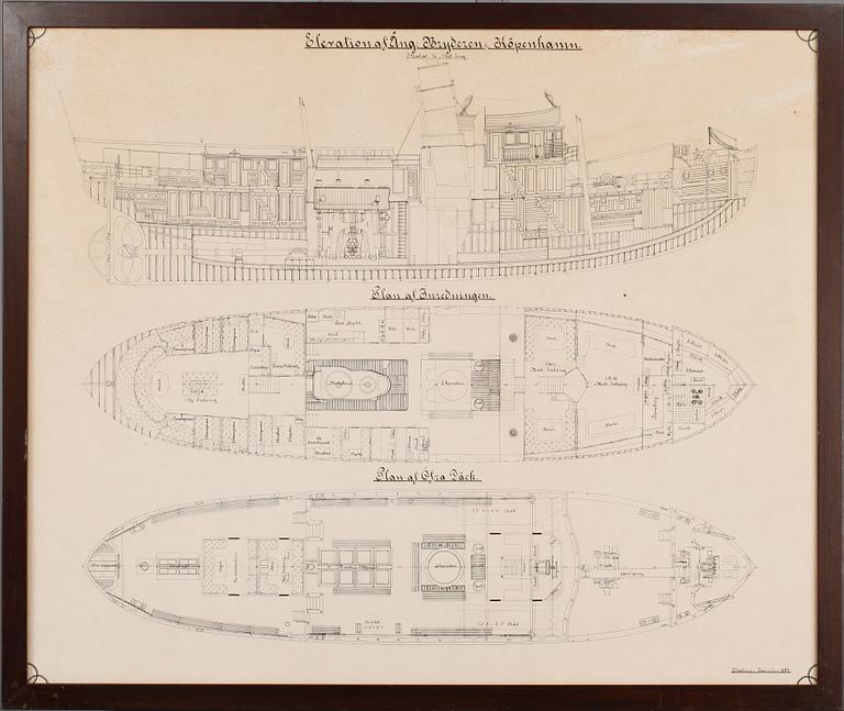 OKÄND KONSTNÄR, teckning, daterad Malmö 1884.