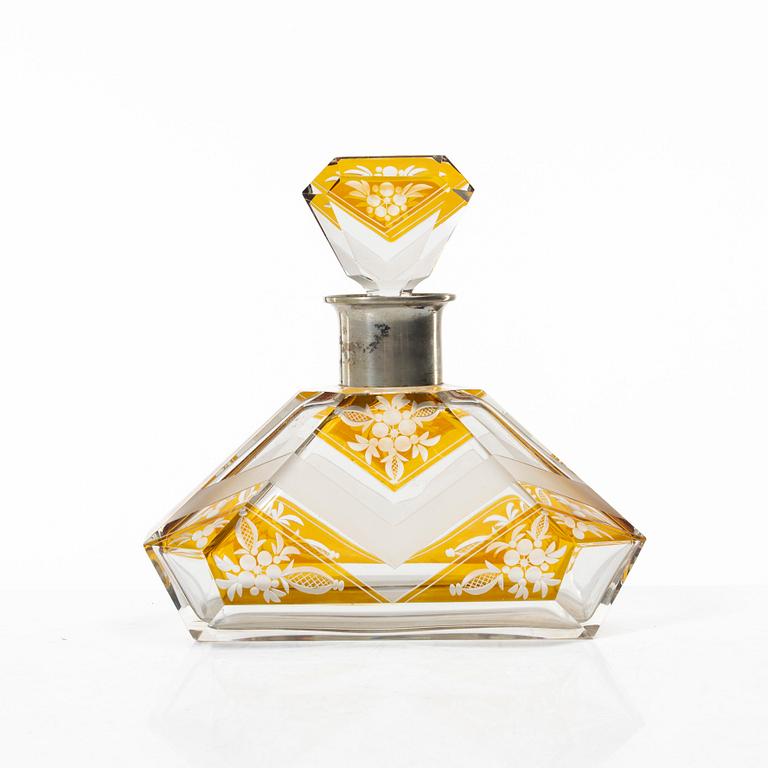 A seven-piece Bohemian glass service, 1930s.