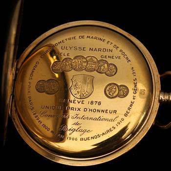 HERRFICKUR, 18K guld. Savonette. Ulysse Nardin, Locle & Genève.