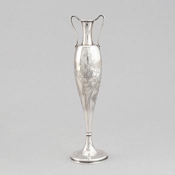 Tiffany & Co, an Art Nouveau sterling silver vase, end of 19th century.