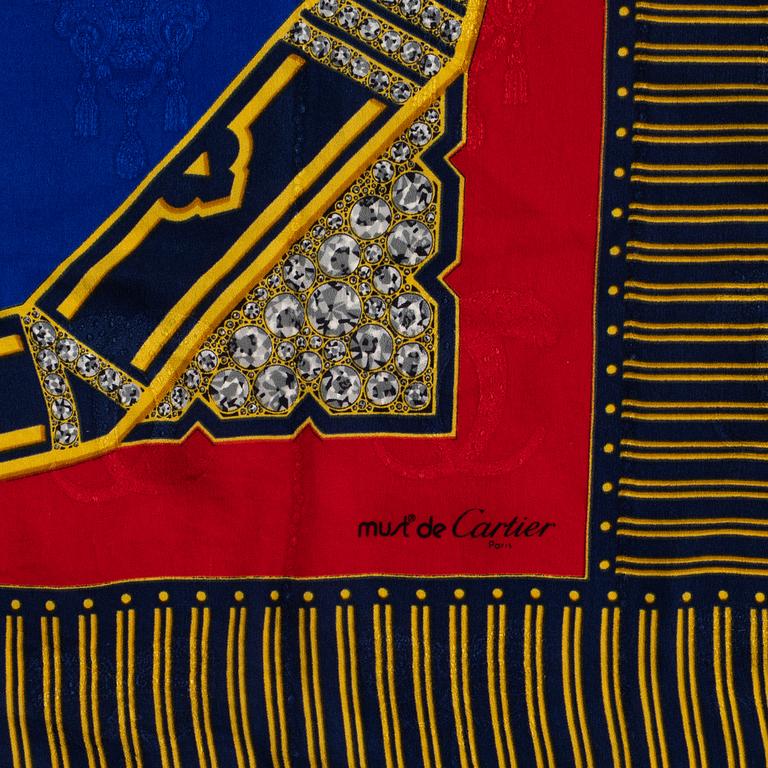 Cartier, a must de Cartier silk scarf.