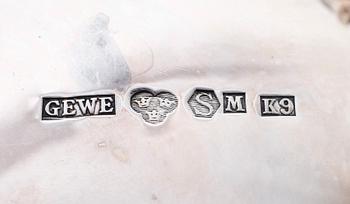 KAFFESERVIS, 5 delar, silver, Gewe, 1958/60. Vikt ca 1527 gram.