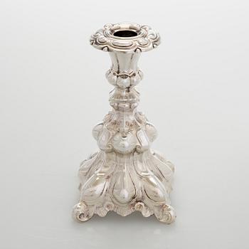 A baroque style silver candlestick, Kultakeskus, Tavastehus, 1990.