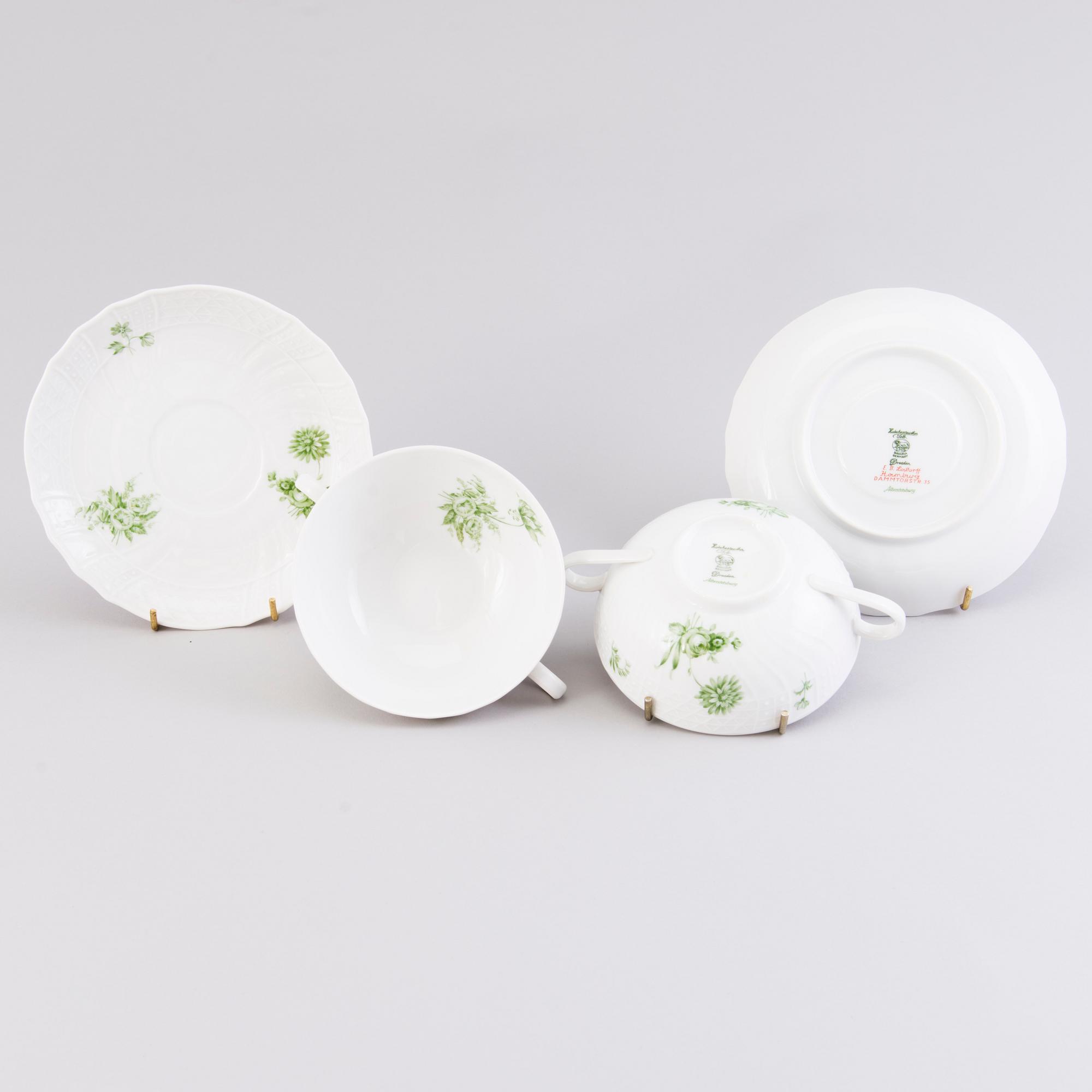A 51-piece Hutschenreuther Selb Dresden porcelain dinner set, Bavaria Germany.
