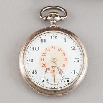 A swedish silver pocket watch stand, mark of William Lyon Gothenburg 1857.