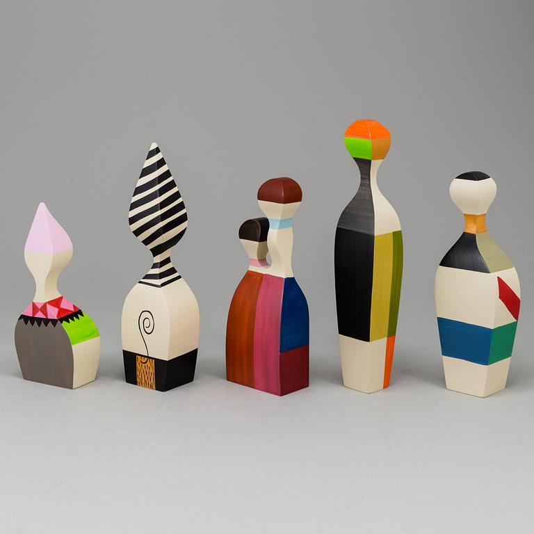 ALEXANDER GIRARD, five, wooden dolls, Vitra.