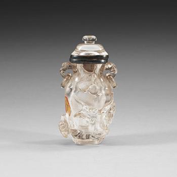1427. A Chinese rock-chrystal vase with cover.