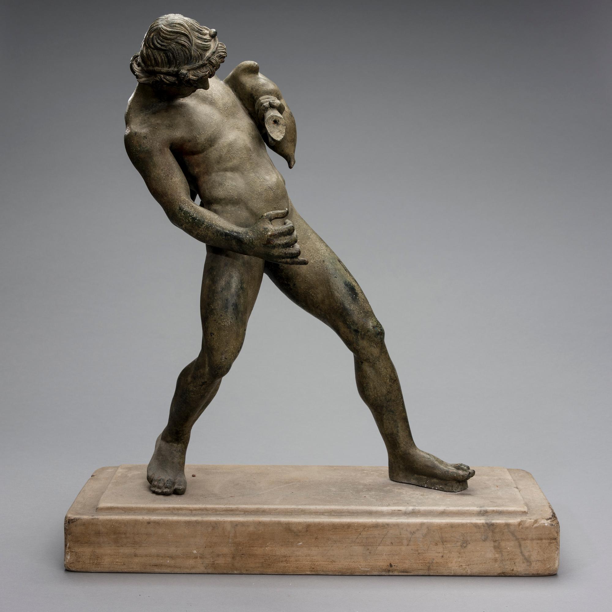 SKULPTUR, patinerad brons och sten, 1900-talets första hälft.