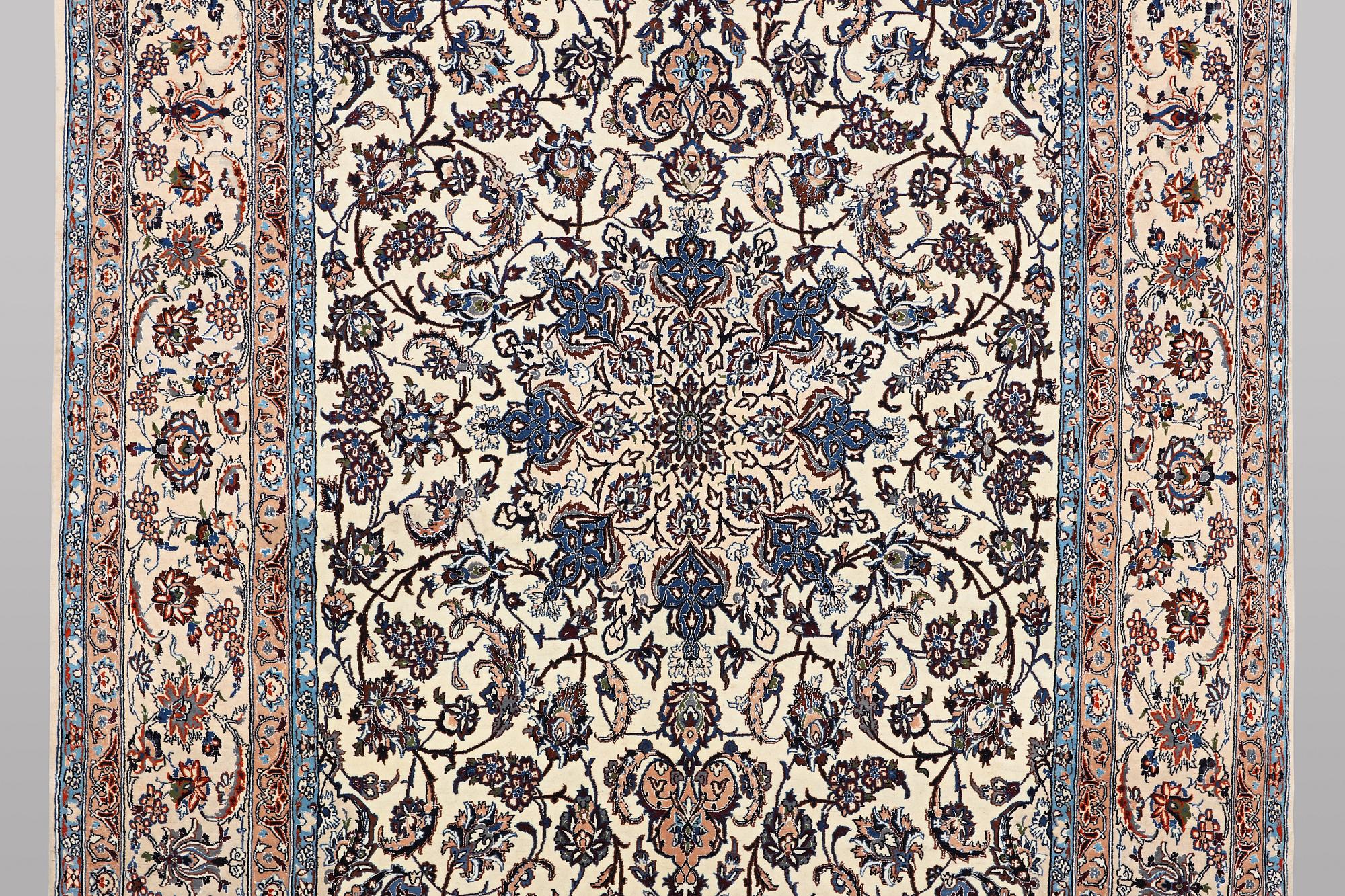 A carpet, Nain, part silk, 6 laa, ca 350 x 215 cm.