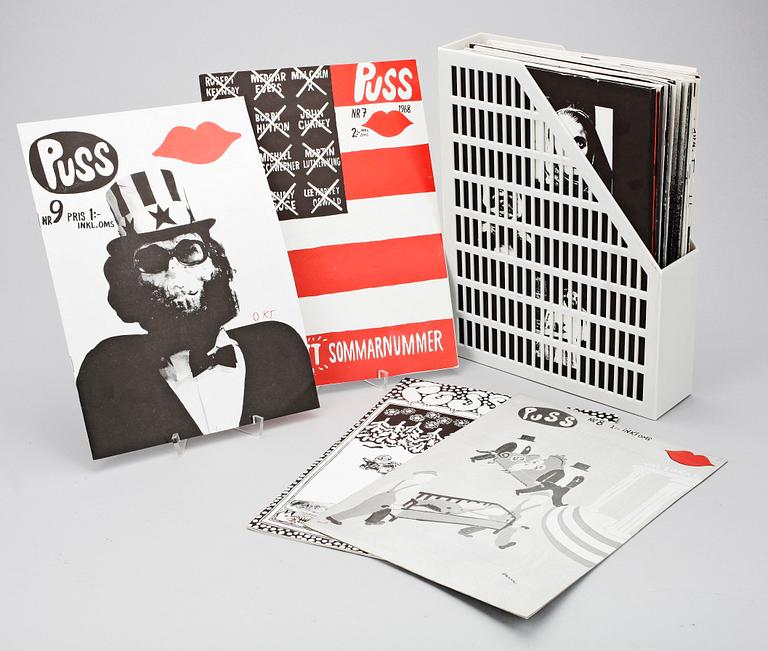 TIDSKRIFT, 32 vol, tidningen "Puss", nr 1-24, 1968-73.