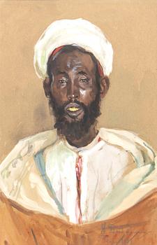 Hugo Backmansson, akvarell signerad och daterad Tanger 1908.