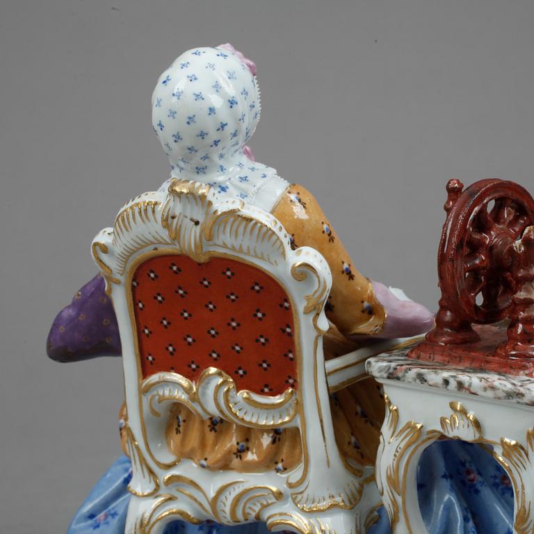 FIGURIN, porslin, Meissen, sent 1800-tal.