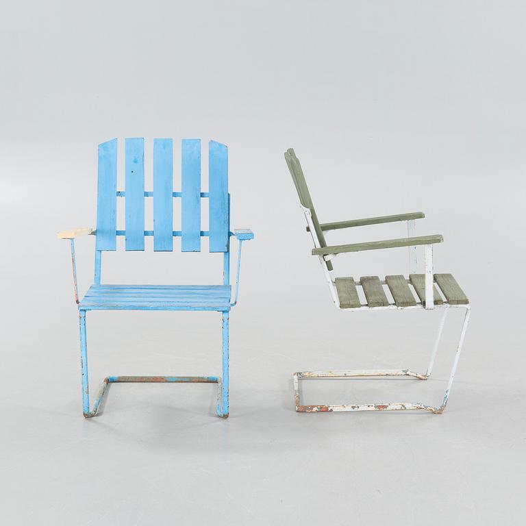 Three garden chairs, second half of the 20th century.