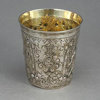 BÄGARE, silver, barockstil, troligen 1800-tal. Vikt ca 112g.