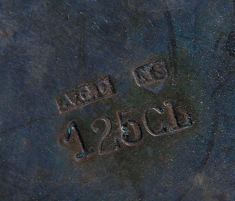 KAFFESERVIS, 3 delar, nysilver. Rokokostil.
CG Hallberg och AG Dufva.