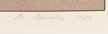 Marje Üksine, värilitografia, signeerattu ja päivätty 1989, numeroitu 19/30.