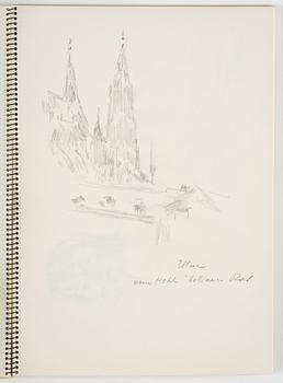 Lotte Laserstein, Skissblock med 23 teckningar varav 3 signerade.