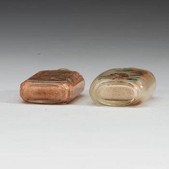 Two inside painted snuff bottles, inscribed Rongjiu, circa 1900.