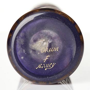 Daum Frères, an Art Nouveau gilt and enamelled cameo glass vase, Nancy, France.