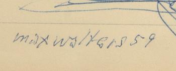 Max Walter Svanberg, bläck signerad daterad 59.