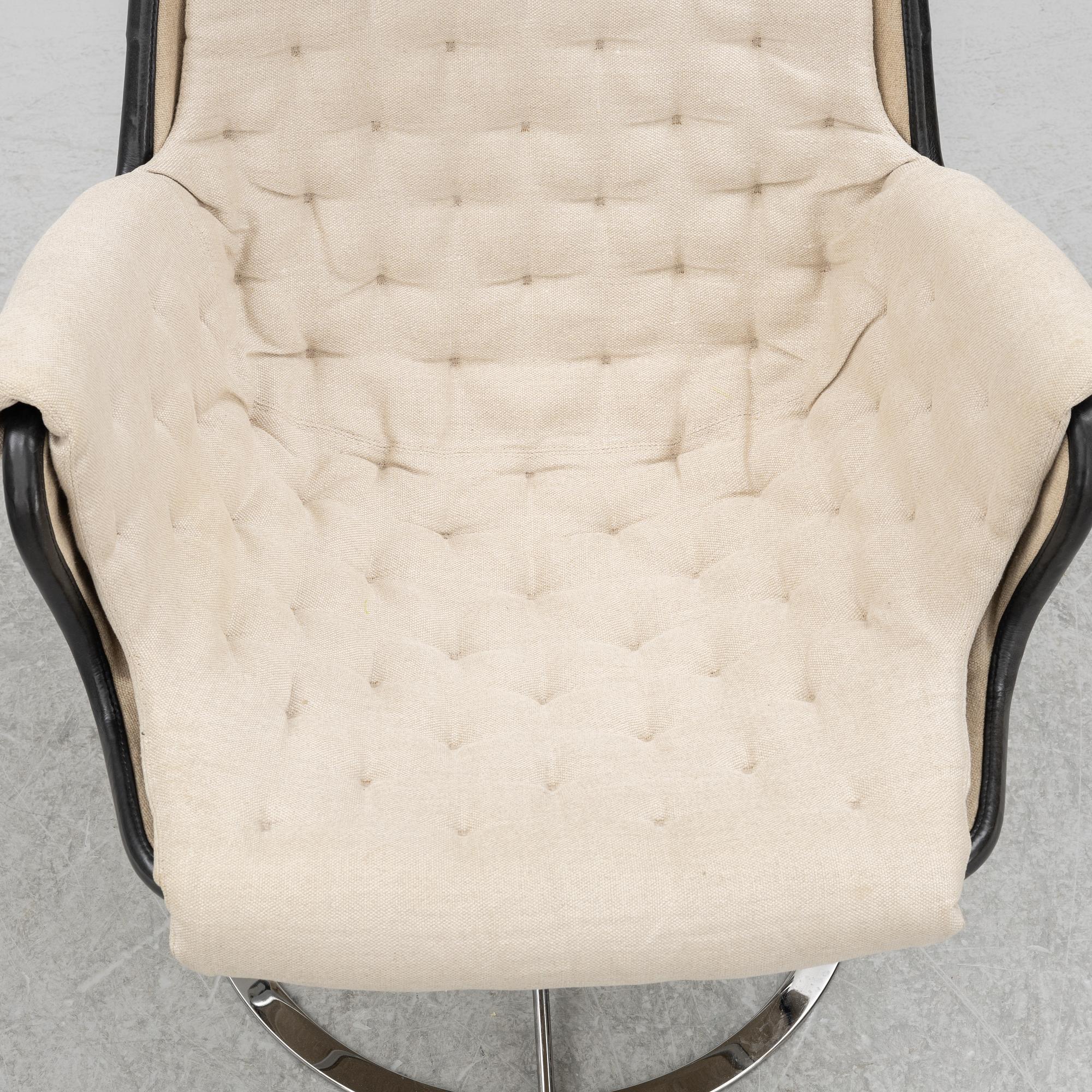 Bruno Mathsson, fåtölj med fotpall "Jetson", DUX, resp Bruno Mathsson International, Värnamo.