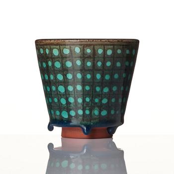 Wilhelm Kåge, a set of three Farsta stoneware vases, Gustavsberg Studio, two dated 1948 and 1950.