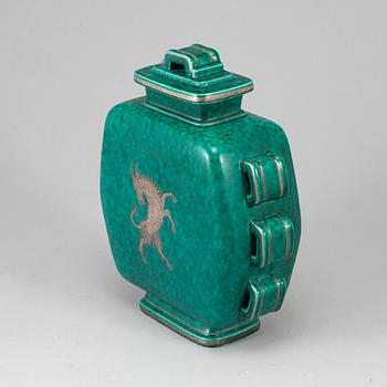 WILHELM KÅGE, a lidded 'Argenta' stoneware jar from Gustavsberg, Sweden.