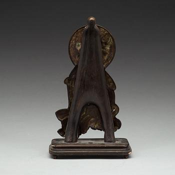 A bronze placque of Guanyin, Qing dynasty (1644-1912).