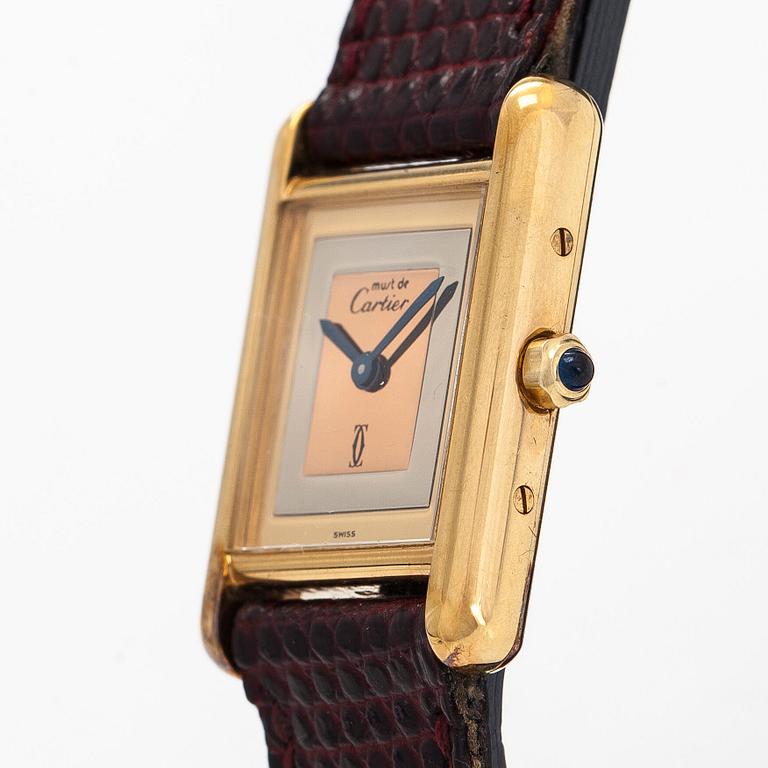 Cartier, must de Cartier, Tank, "Trinity Dial", armbandsur, 20,5 x 20 (28) mm.
